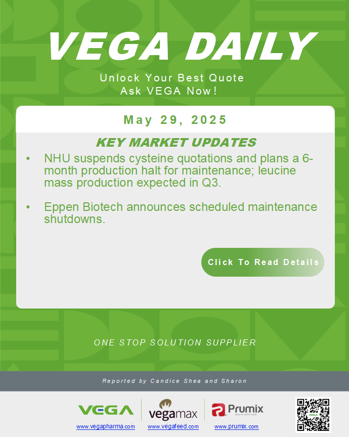 Vega Daily Dated on May 29th 2025 Vitamin Amino Acid APl Food Additives.png
